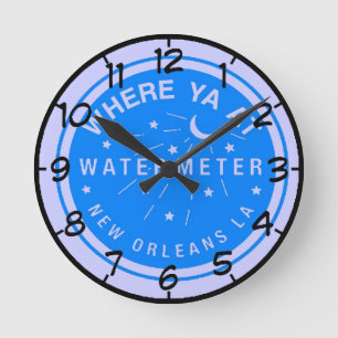Ronde Horloge du compteur d'eau bleu de la Nouvelle-Orlé