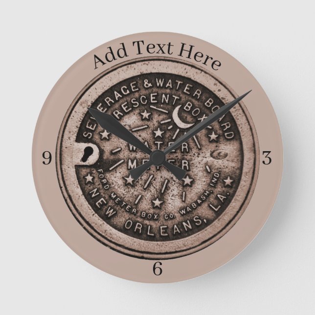 Ronde Horloge du compteur d'eau de la Nouvelle-Orléans,  (Recto)