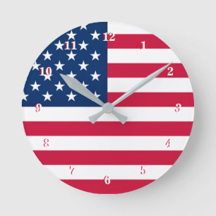 Ronde Horloge du drapeau des États-Unis d'Amérique