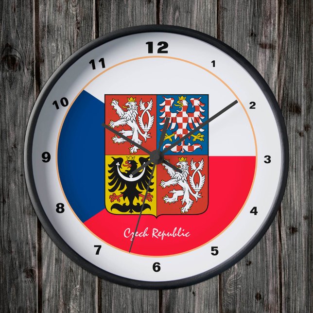 Ronde Horloge du drapeau tchèque moderne, République tch (Créateur téléchargé)