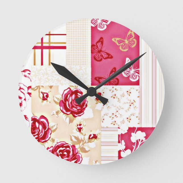 Ronde Horloge du Mur Rouge Rubis (Recto)