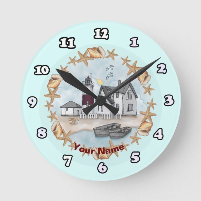 Ronde Horloge du phare Connecticut Shells (Recto)