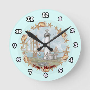Ronde Horloge du phare de California Shells