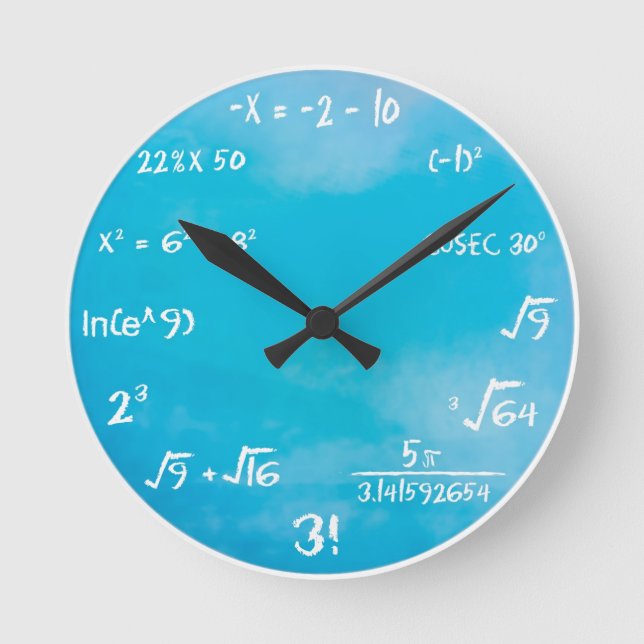 Ronde Horloge du questionnaire mathématique - Horloge bl (Recto)