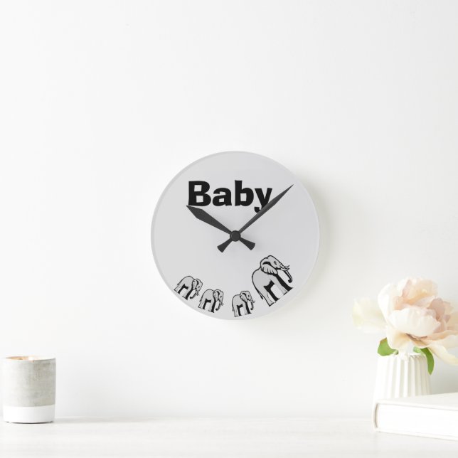 Ronde Horloge éléphant double face personnalisable  (Maison)