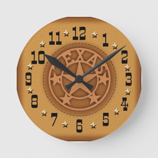 Ronde Horloge en cuir de marque Texas Star (Recto)