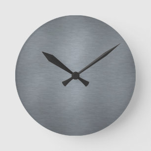 Ronde Horloge en métal brossé