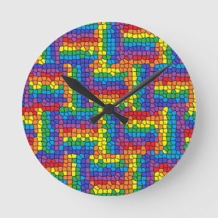 Ronde Horloge en verre coloré