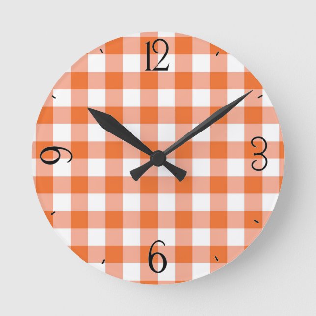 Ronde Horloge En vichy orange (Recto)