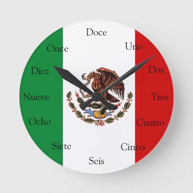 Ronde Horloge espagnole avec drapeau mexicain (Recto)