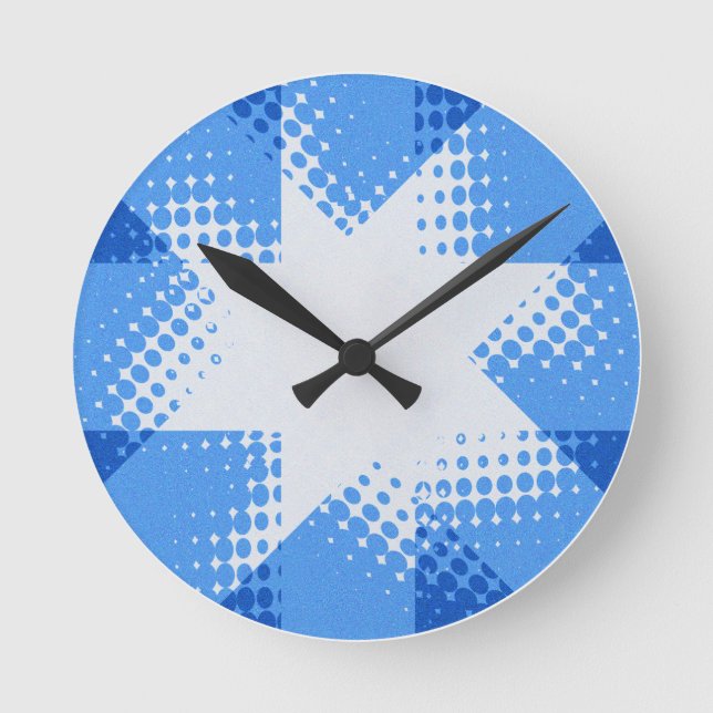 Ronde Horloge étoile mi-teinte rétro (Recto)