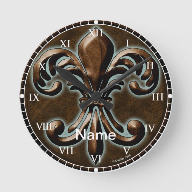 Ronde Horloge Fancy Fleur De Lis  (Recto)