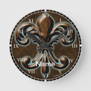 Ronde Horloge Fancy Fleur De Lis