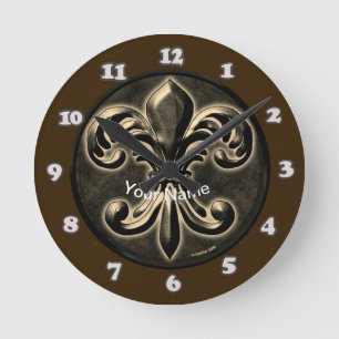 Ronde Horloge Fancy Fleur De Lis