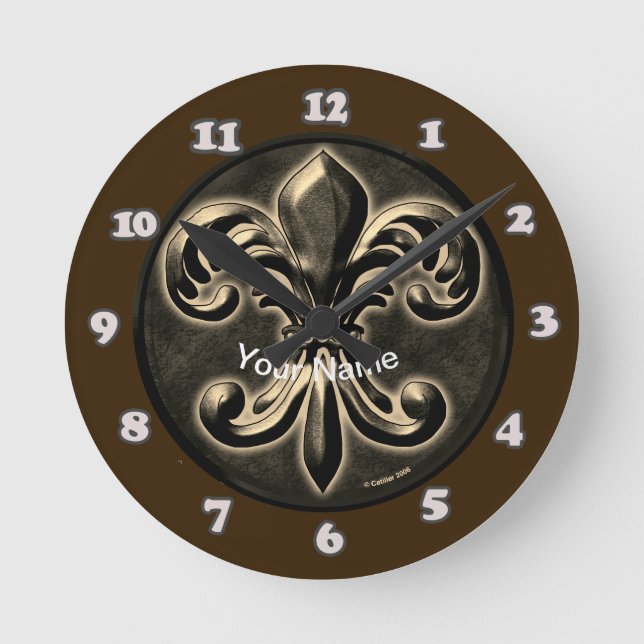 Ronde Horloge Fancy Fleur De Lis (Recto)