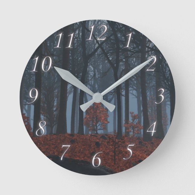Ronde Horloge Feuille d'hiver (Recto)