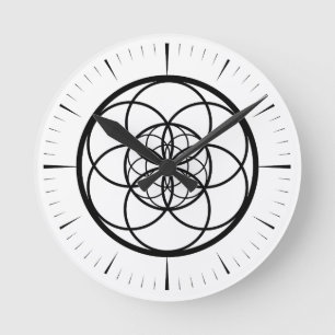 Ronde horloge fleur de vie v2