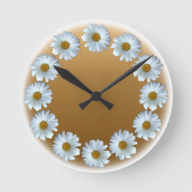 Ronde Horloge Fleur sauvage marguerite Horloge à fleurs (Recto)