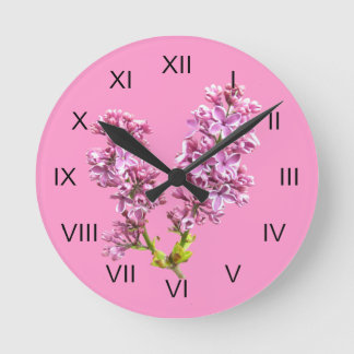 Ronde Horloge - Fleurs Lilac