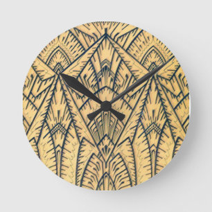 Ronde Horloge géométrique Art déco