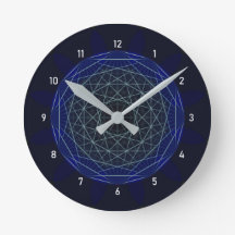 Horloge géométrique bleue