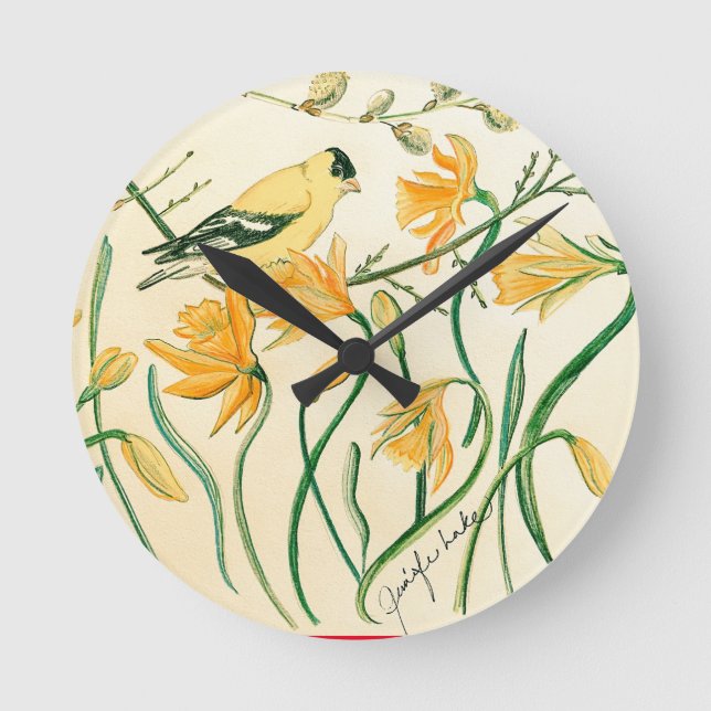 Ronde Horloge Goldfinch Spring (Recto)