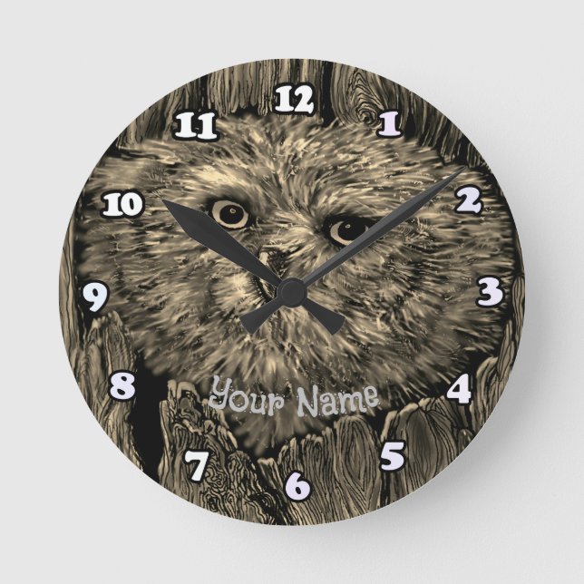 Ronde Horloge Hibou Peeper   (Recto)