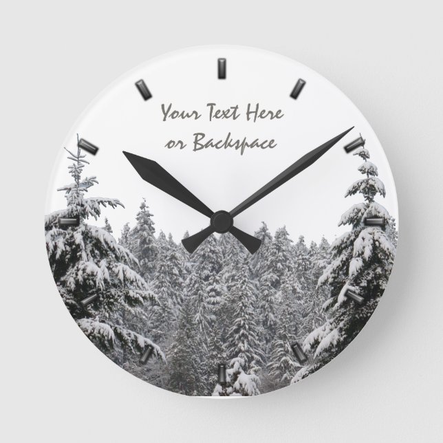 Ronde Horloge hivernale Custom Winter Forest Horloge (Recto)