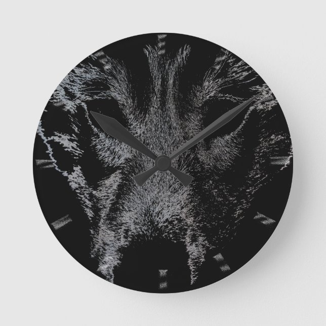 Ronde Horloge Husky Cadeaux Décor Loup Chien cadran (Recto)