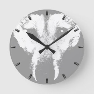 Ronde Horloge Husky Cadeaux Décor Loup Montre Montre Hor
