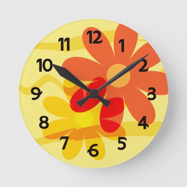 Ronde Horloge jaune et orange (Recto)