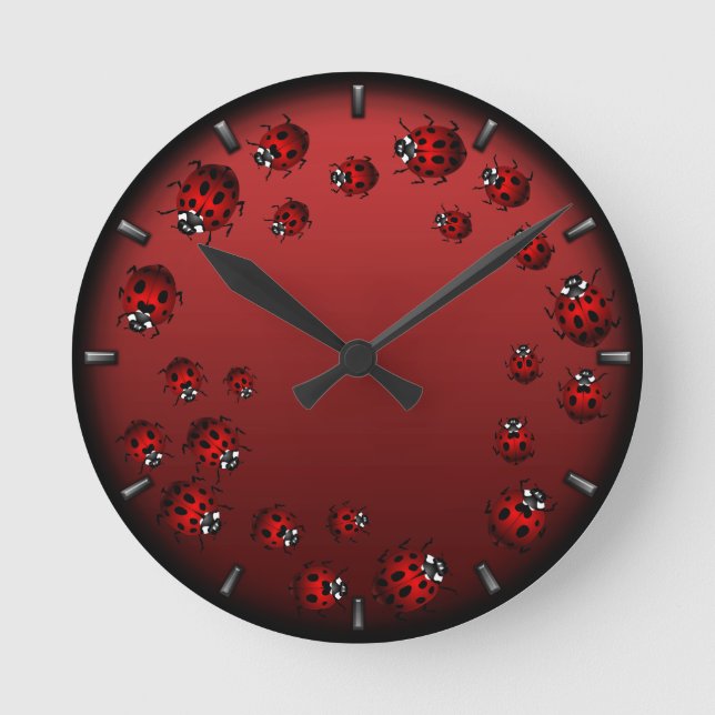 Ronde Horloge Ladybug mignon Ladybug cocasse Ladybird Ho (Recto)