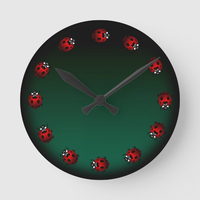 Ronde Horloge Ladybug mignon Ladybug cocasse Ladybird Ho (Recto)