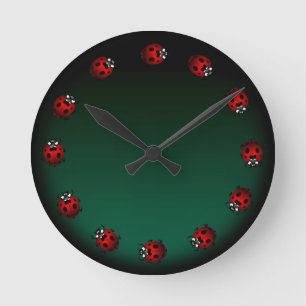 Ronde Horloge Ladybug mignon Ladybug cocasse Ladybird Ho