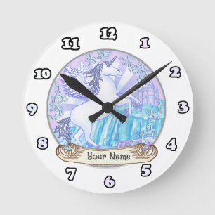 Ronde Horloge licorne Crystal Pegasus