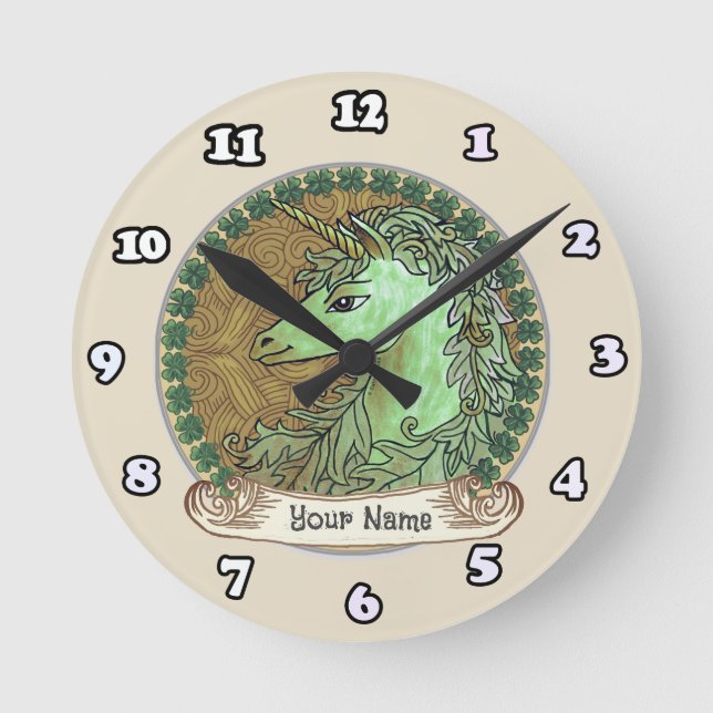 Ronde Horloge Licorne Irlandaise (Recto)