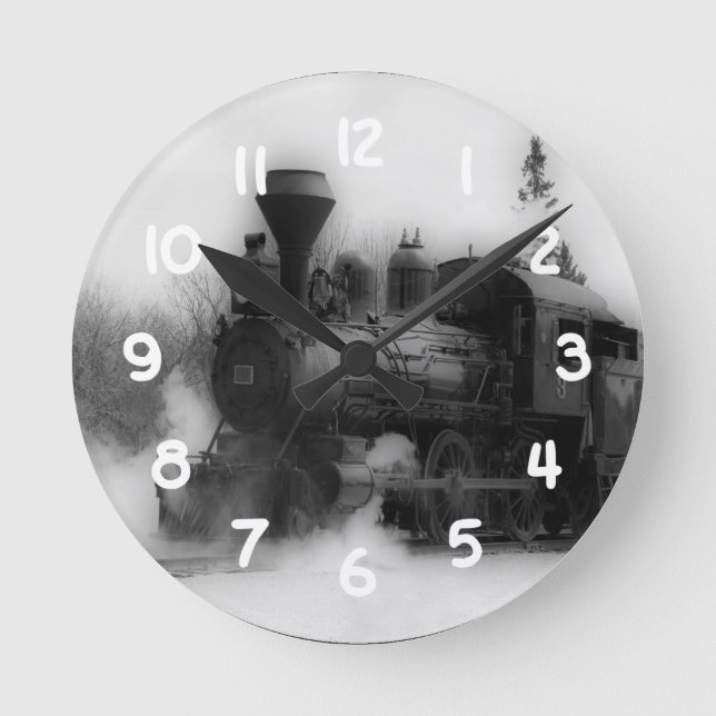 Ronde Horloge Locomotive Du Train vintage (Recto)