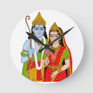 Ronde Horloge Lord Sitaram – Décoration murale divine et
