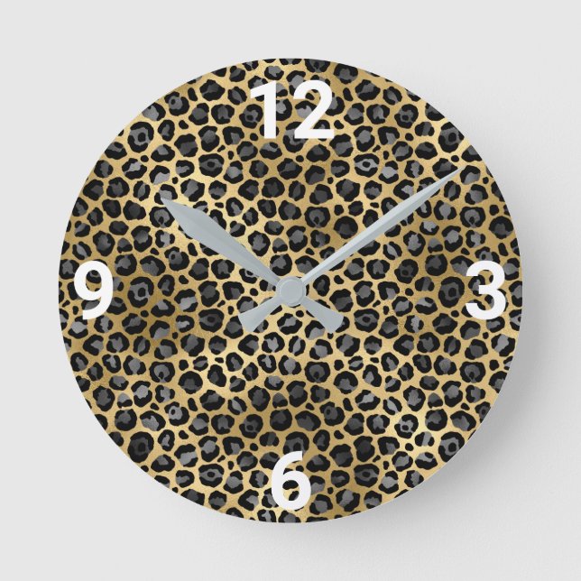 RONDE HORLOGE LUX GOLD SILVER LEOPARD WALL (Recto)