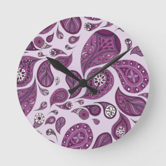 Ronde Horloge Magenta Teardrops