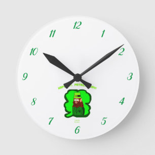 Ronde Horloge magique du mur acrylique Leprechaun