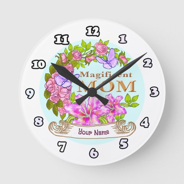 Ronde Horloge Magnifique Maman  (Recto)