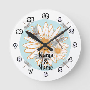 Ronde Horloge Marguerite blanche