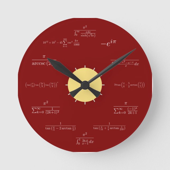 Ronde Horloge mathématique (arrière - plan rouge) (Recto)
