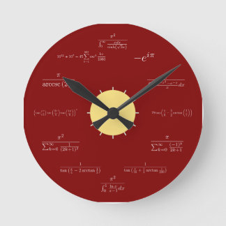 Ronde Horloge mathématique (arrière - plan rouge)
