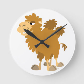 Ronde Horloge Mignonne Cartoon Camel à deux branches