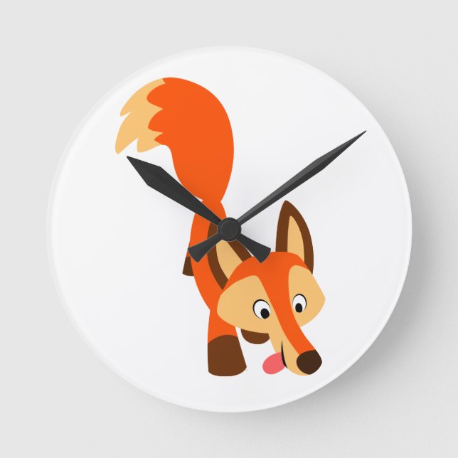Ronde Horloge mignonne Inquisiteur Carton Fox Wall (Recto)