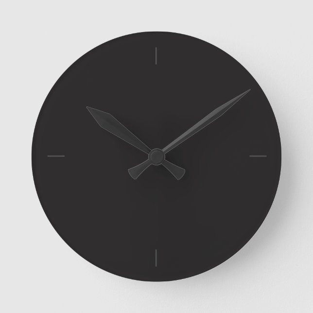 Ronde Horloge minimaliste noire (Recto)