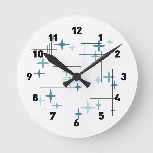 Ronde Horloge moderne 2 d'étoiles de la moitié du siècle (Recto)