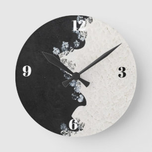 Ronde Horloge moderne minimaliste noir et blanc